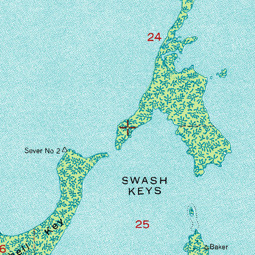 Topographic Map of Swash Keys, FL