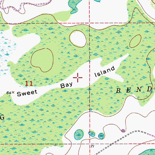 Topographic Map of Sweet Bay Island, FL
