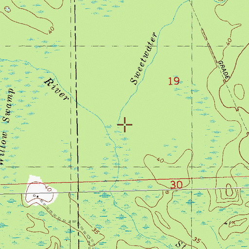 Topographic Map of Sweetwater Branch, FL