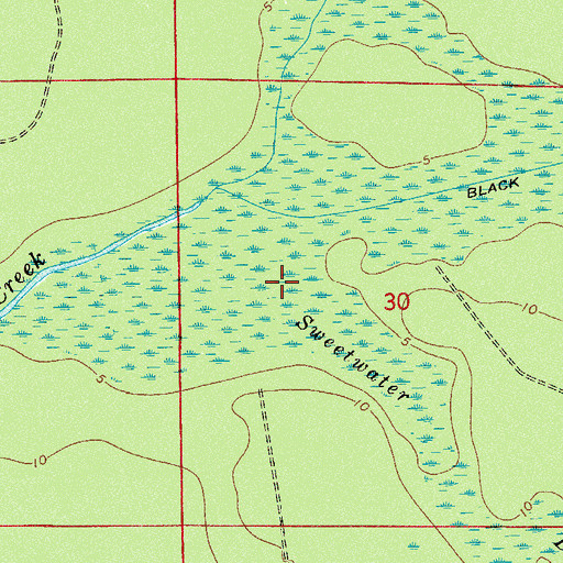 Topographic Map of Sweetwater Branch, FL