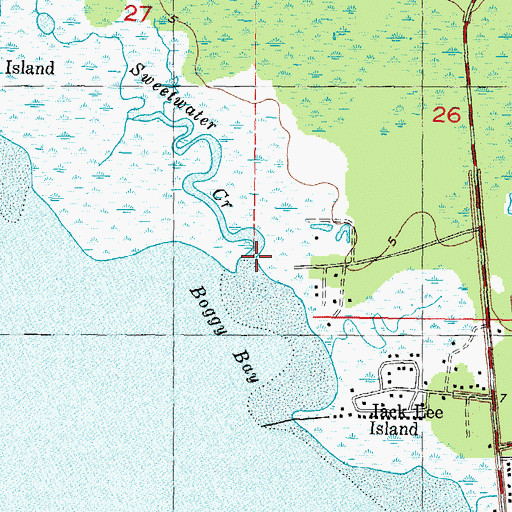 Topographic Map of Sweetwater Creek, FL
