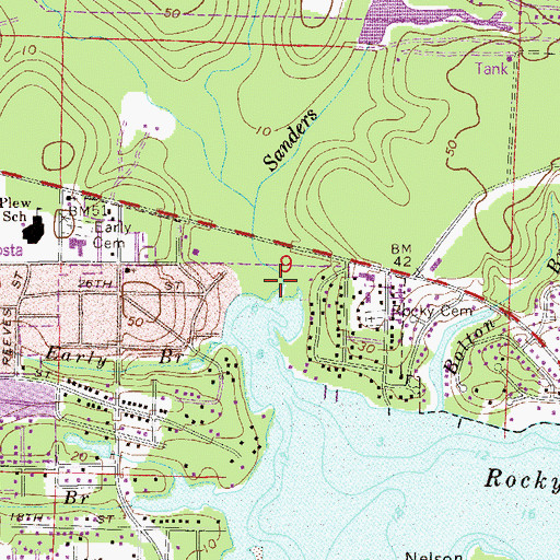 Topographic Map of Swift Creek, FL