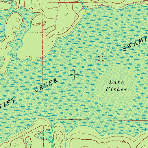 Topographic Map of Swift Creek Swamp, FL