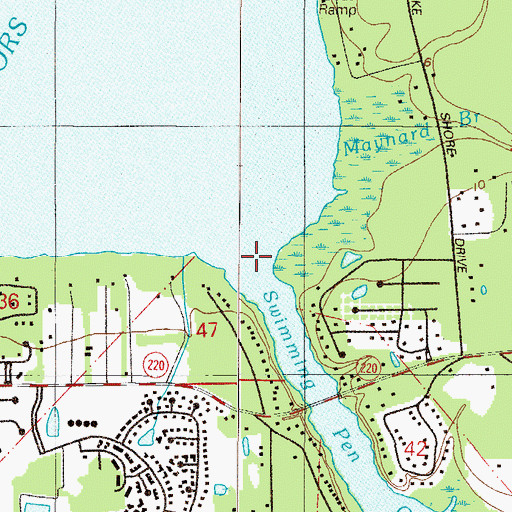 Topographic Map of Swimming Pen Creek, FL