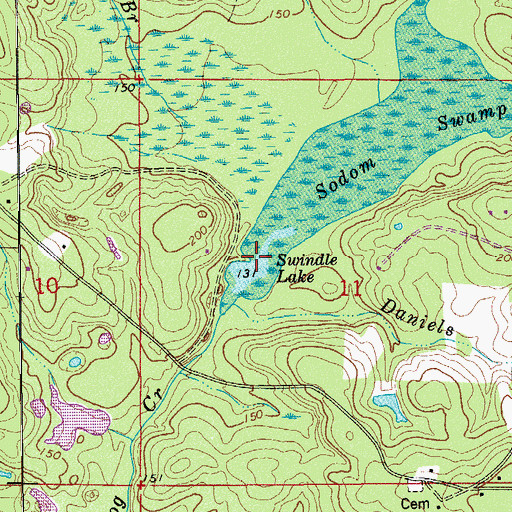 Topographic Map of Swindle Lake, FL