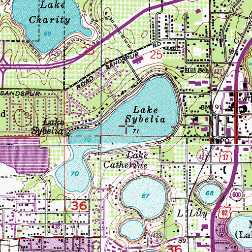 Topographic Map of Lake Sybelia, FL