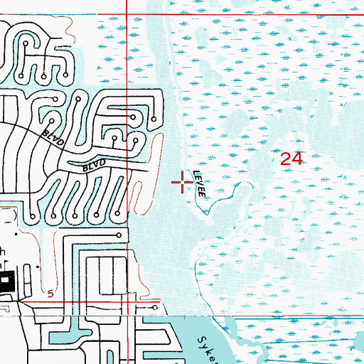 Topographic Map of Sykes Creek, FL