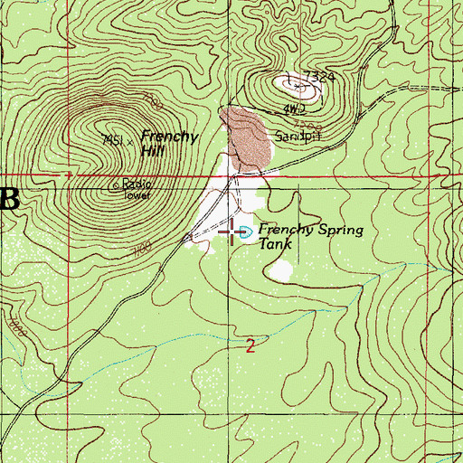 Topographic Map of Frenchy Spring Tank, AZ