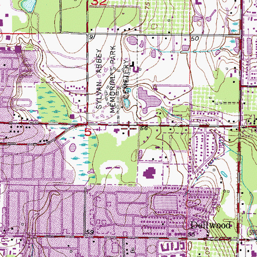 Topographic Map of Sylvan Abbey Memorial Park Cemetery, FL