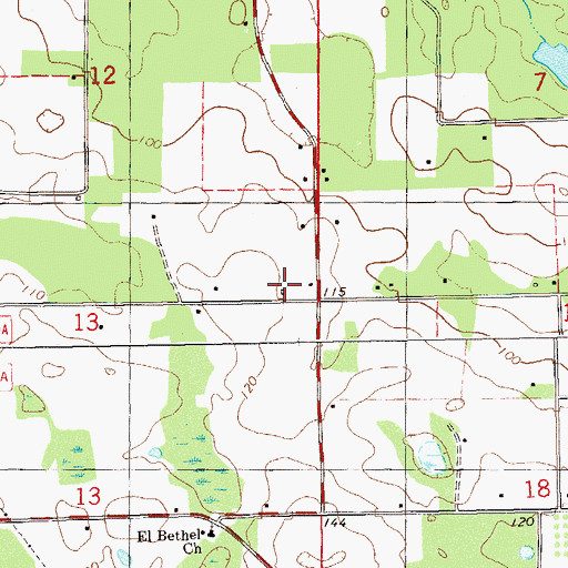 Topographic Map of Tabernacle Church, FL