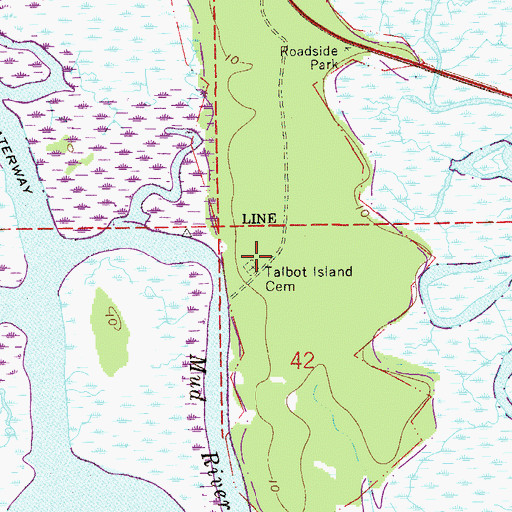 Topographic Map of Talbot Island Cemetery, FL