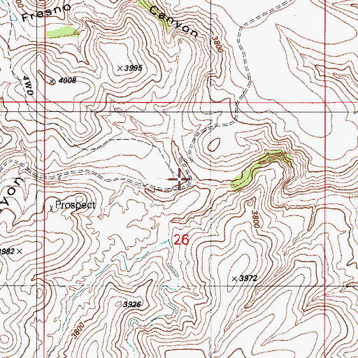 Topographic Map of Fresno Canyon, AZ