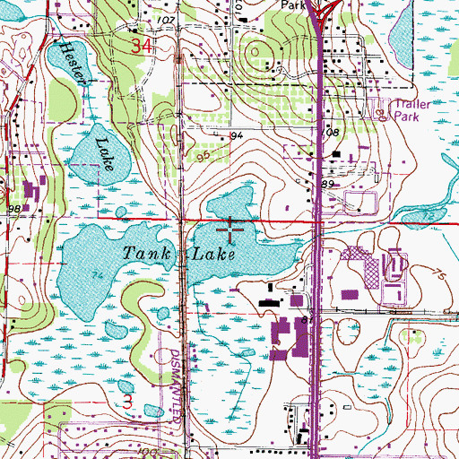 Topographic Map of Tank Lake, FL