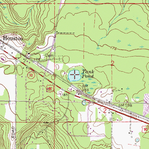 Topographic Map of Tank Pond, FL