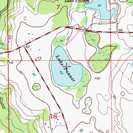 Topographic Map of Lake Tanner, FL