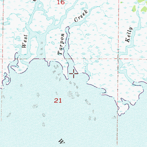 Topographic Map of Tarpon Creek, FL