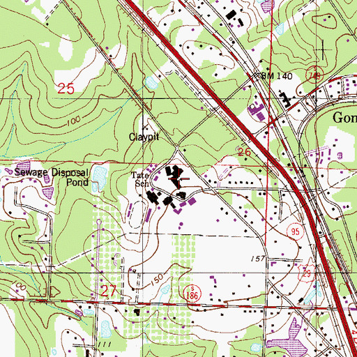 Topographic Map of J M Tate Senior High School, FL