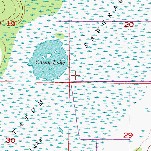 Topographic Map of Tatum Sawgrass, FL