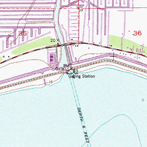 Topographic Map of Taylor Creek, FL