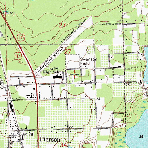 Topographic Map of T Dewitt Taylor Middle - High School, FL