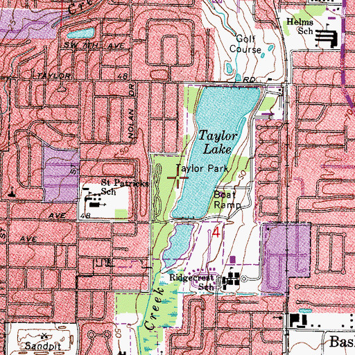 Topographic Map of Taylor Park, FL