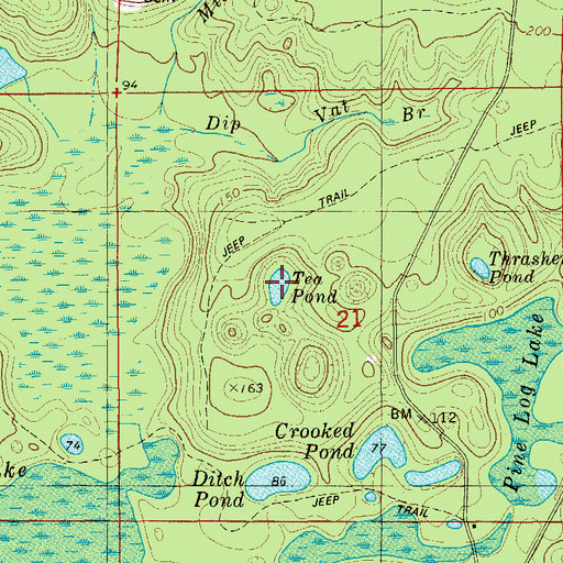 Topographic Map of Tea Pond, FL