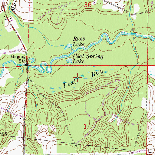 Topographic Map of Teal Bay, FL