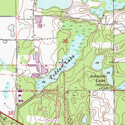 Topographic Map of Tedder Lake, FL