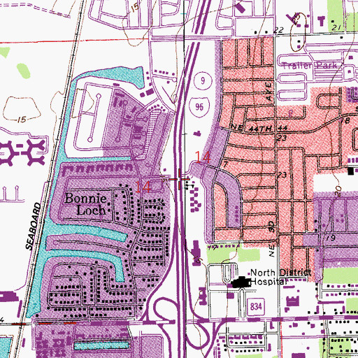 Topographic Map of Tedder School, FL