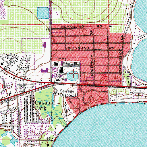 Topographic Map of Lake Tem, FL