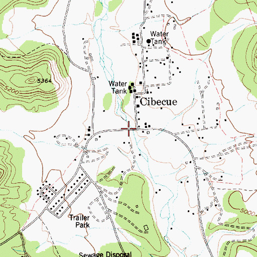 Topographic Map of Cibecue, AZ