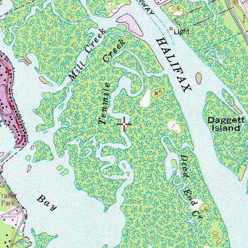Topographic Map of Tenmile Creek, FL
