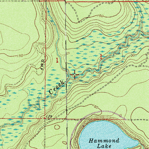 Topographic Map of Tenmile Creek, FL