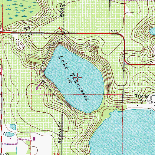 Topographic Map of Lake Tennessee, FL
