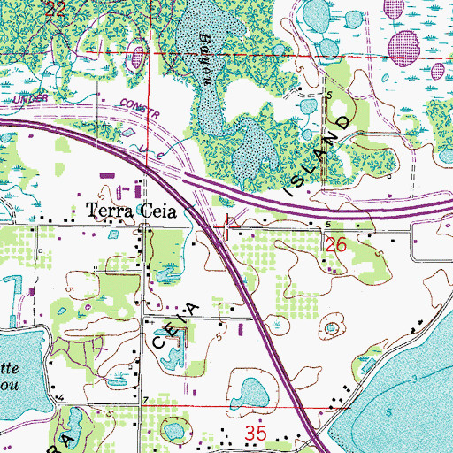 Topographic Map of Terra Ceia Island, FL