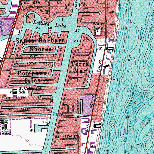 Topographic Map of Terra Mar, FL