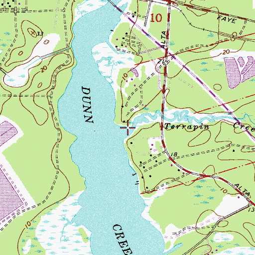 Topographic Map of Terrapin Creek, FL