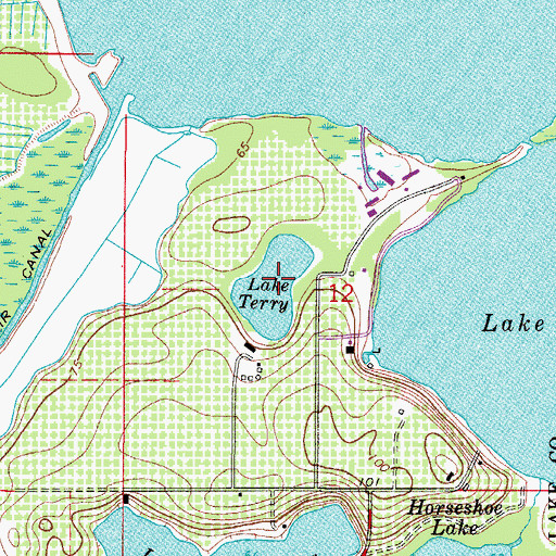 Topographic Map of Lake Terry, FL