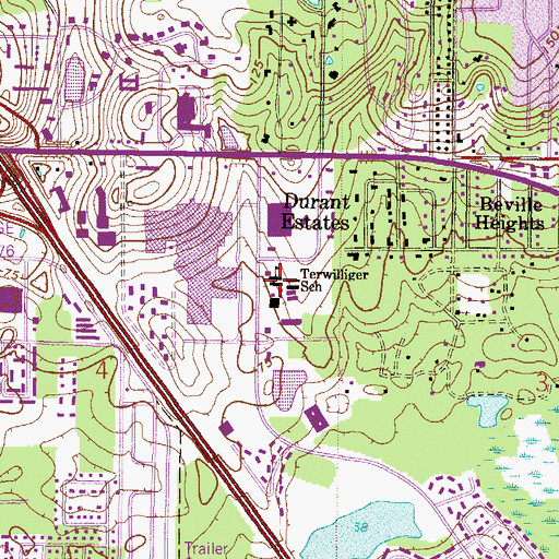 Topographic Map of Myra Terwilliger Elementary School, FL