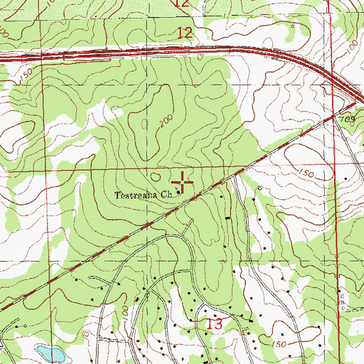 Topographic Map of Testreana Church, FL