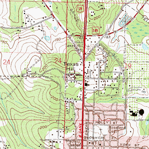 Topographic Map of Texas Hill, FL