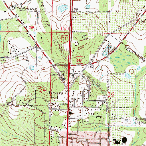 Topographic Map of Texas Hill Cemetery, FL