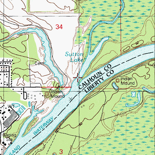Topographic Map of The Bayou, FL