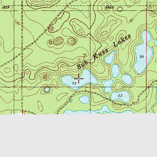 Topographic Map of The Bob Russ Pond, FL