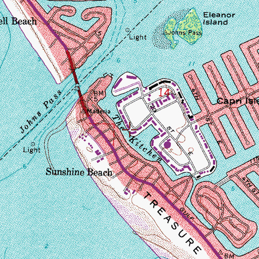 Topographic Map of The Kitchen, FL