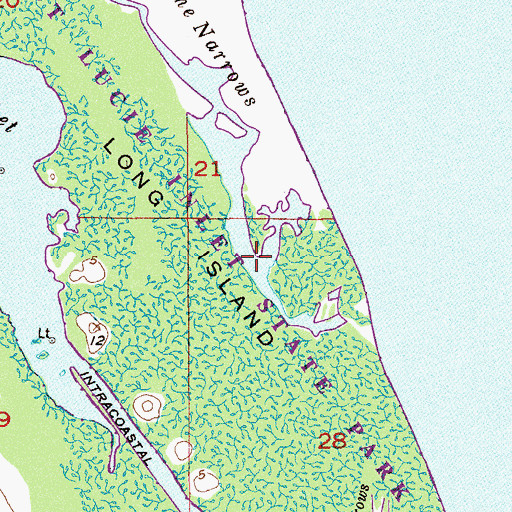 Topographic Map of The Narrows, FL