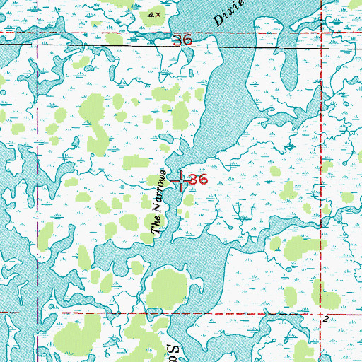 Topographic Map of The Narrows, FL
