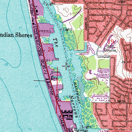 Topographic Map of The Narrows, FL