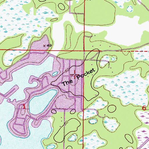 Topographic Map of The Pocket, FL
