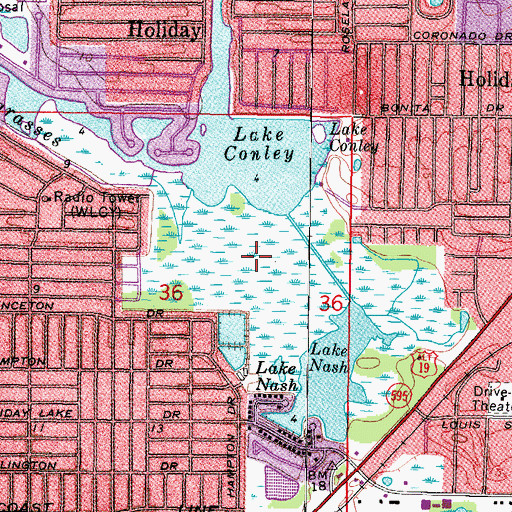 Topographic Map of The Sawgrasses, FL